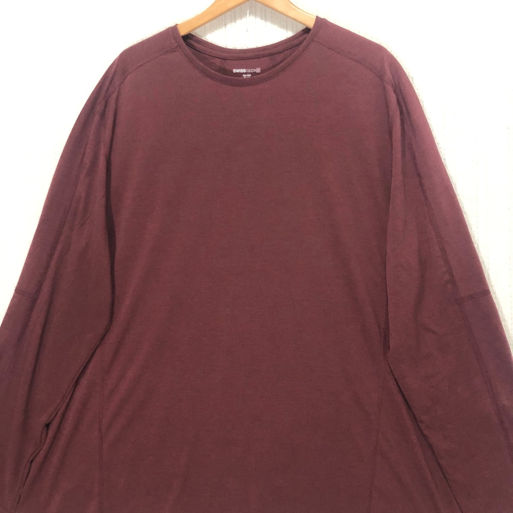 SWISS‎ TECH 3XL Merlot Long Sleeve Crew Neck Athletic T Shirt Mens